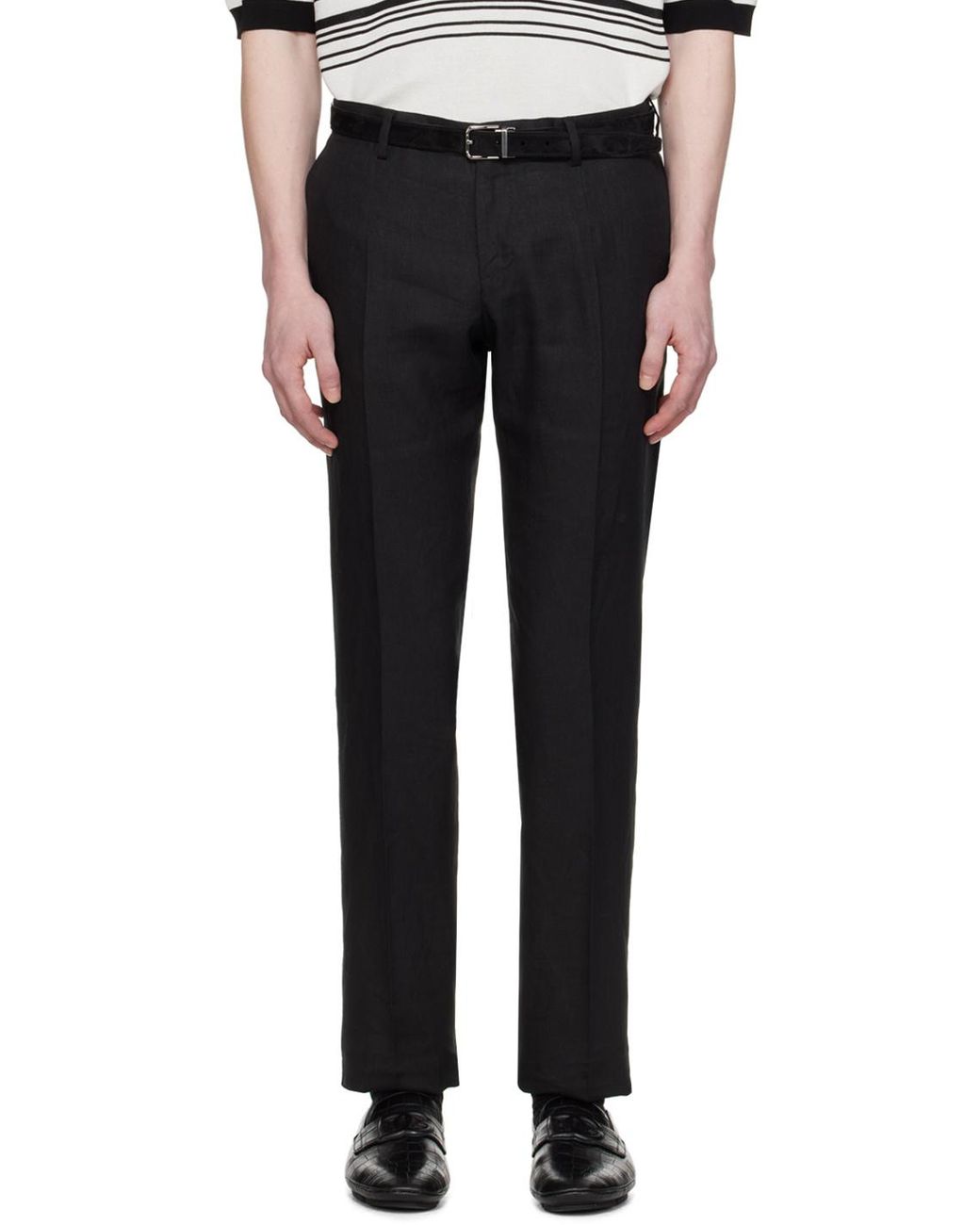 Dolce & Gabbana Black Belt Loop Casual Pants for men