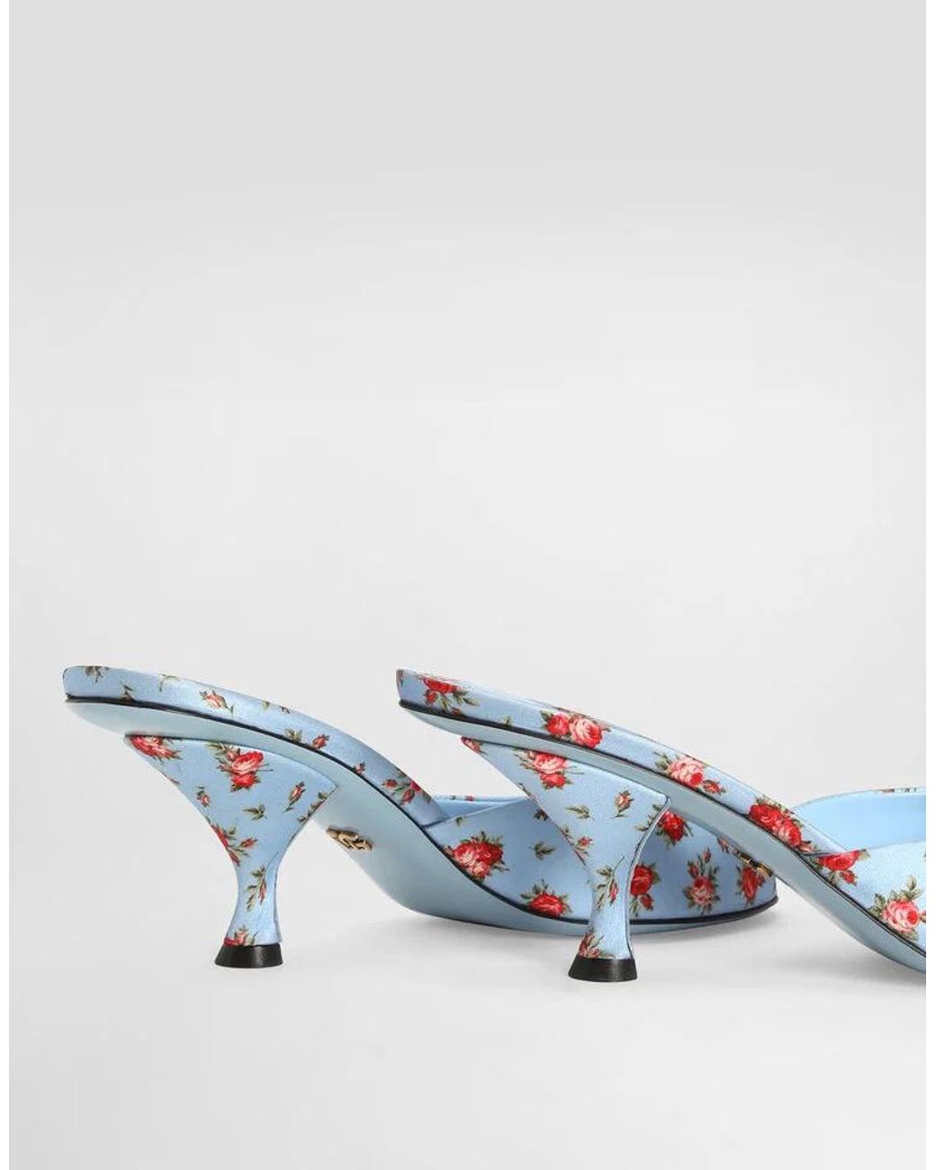Dolce & Gabbana Blue Keira Floral Heeled Sandals