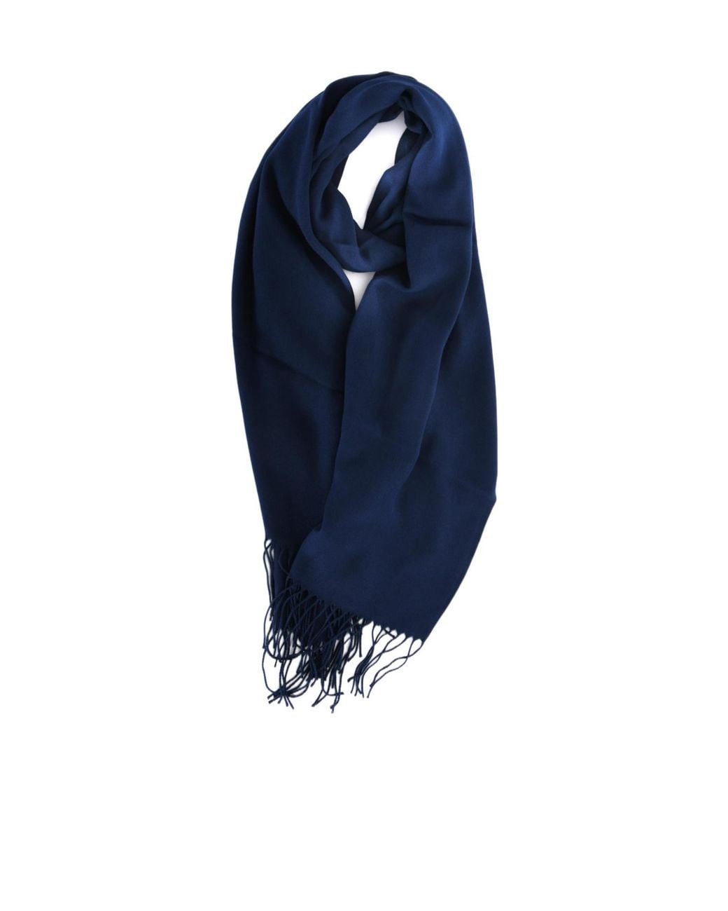 Emporio Armani Blue Logo-Printed Fringed Scarf for men