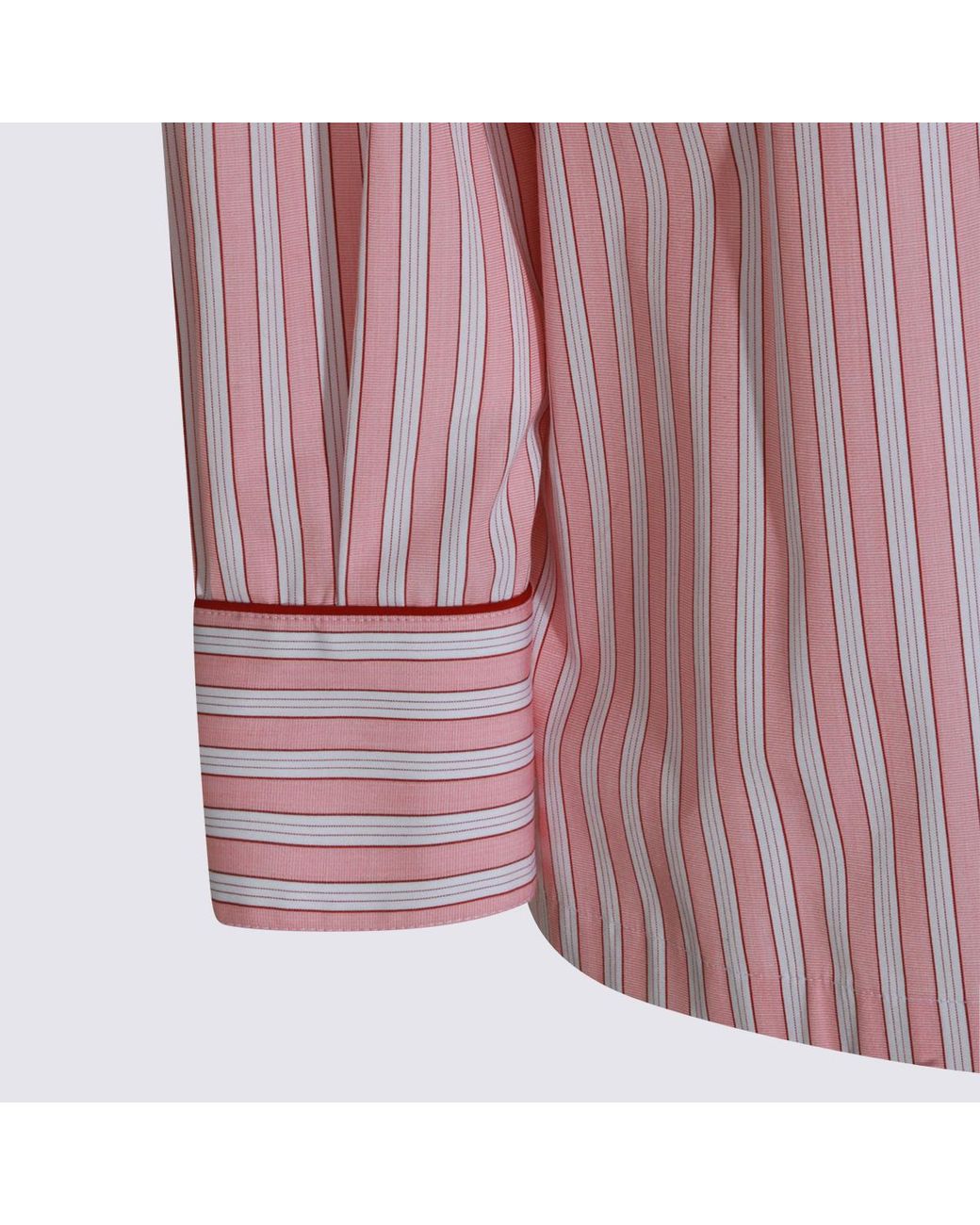 Dolce & Gabbana Pink Cotton-Silk Stripe Shirt