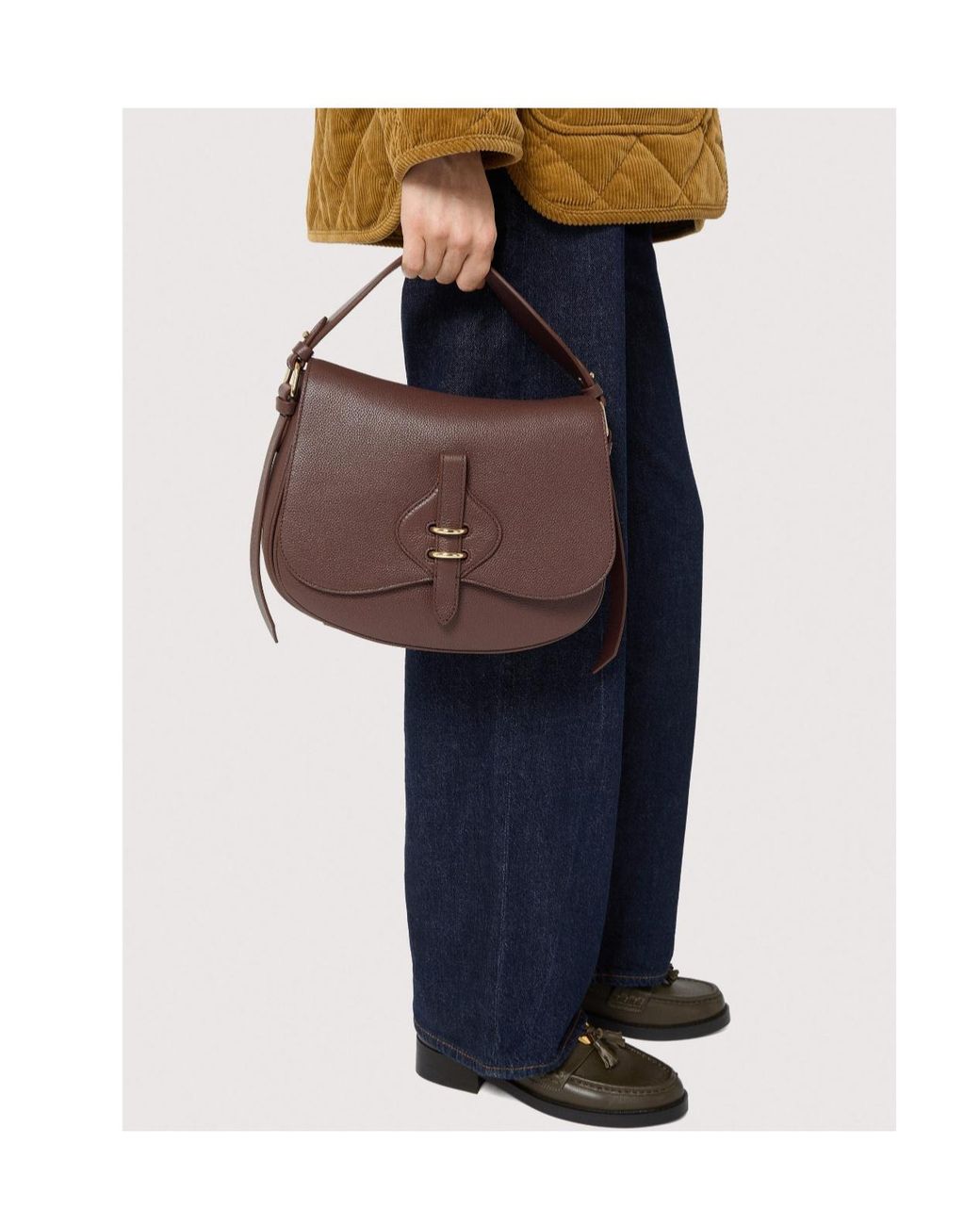 Coccinelle Brown Flap Buckle Shoulder Bag