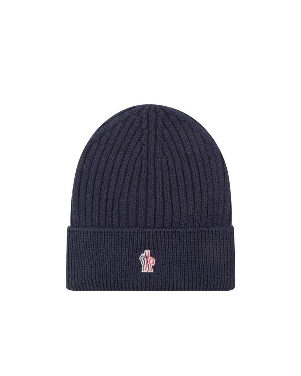 Moncler Blue Cable-Knit Cuffed Hat for men