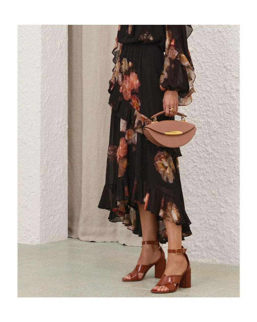 Zimmermann Black Hypnotic Asymmetric Midi Skirt