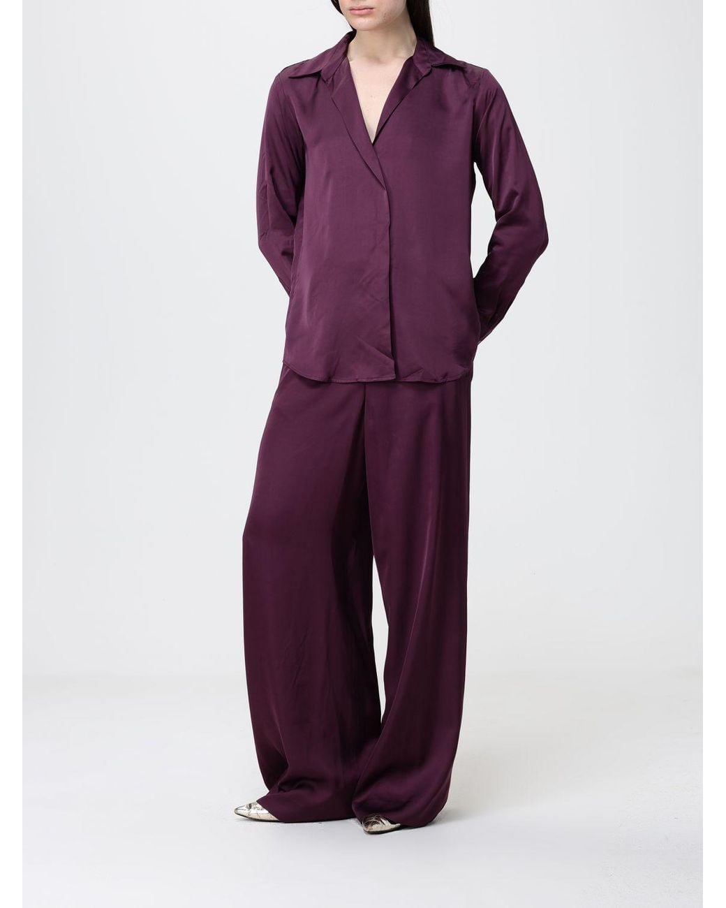 Dries Van Noten Purple Satin Shirt