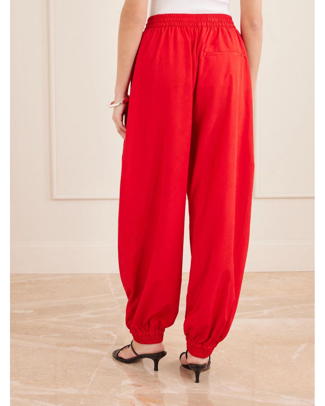 Rohe Red Crinkled Balloon Pants