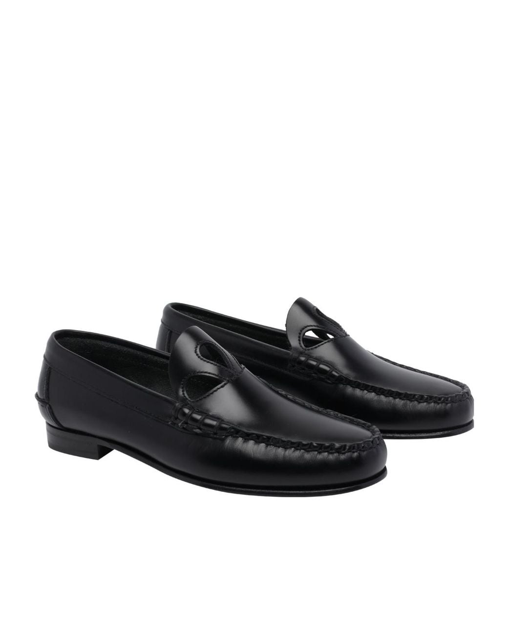 Hereu Black Anancla Cut-Out Slip-On Loafers
