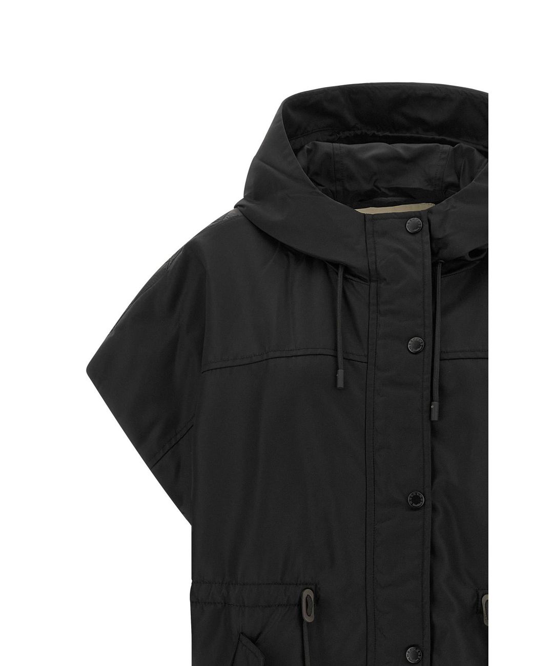 Weekend by Maxmara Black Wkdorigano Quilted Hooded Gilet