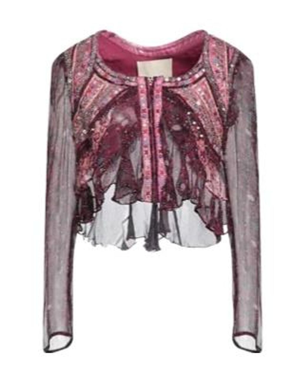 Isabel Marant Pink Fashion Multi-Color Long Sleeve Chiffon Blouse
