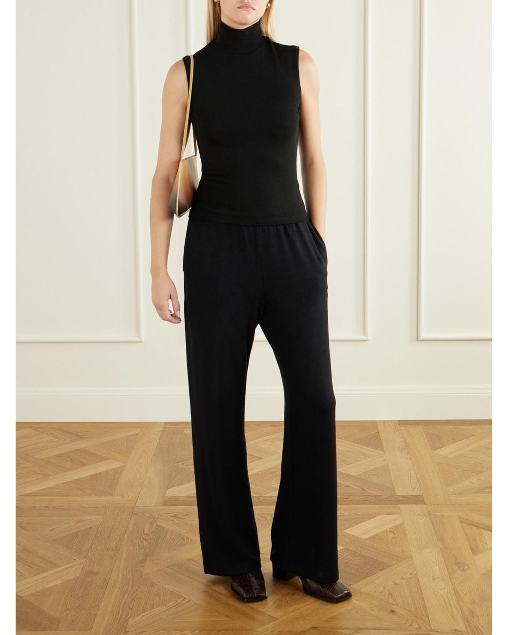 Leset Black Lauren Stretch-Knit Top