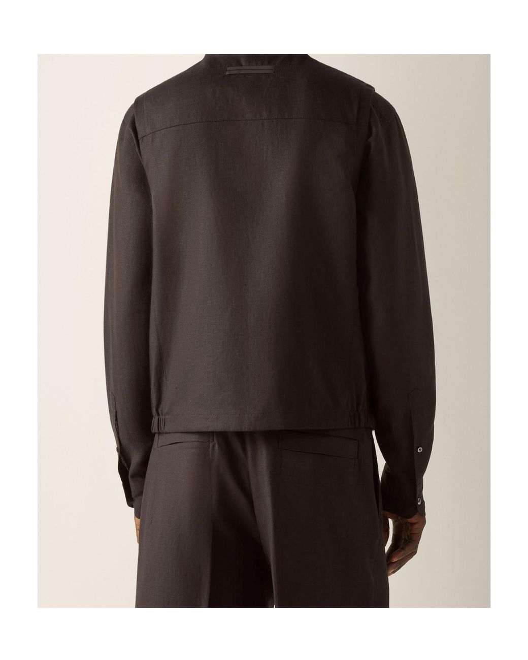 Zegna Black Zip Oasi Lino Vest for men