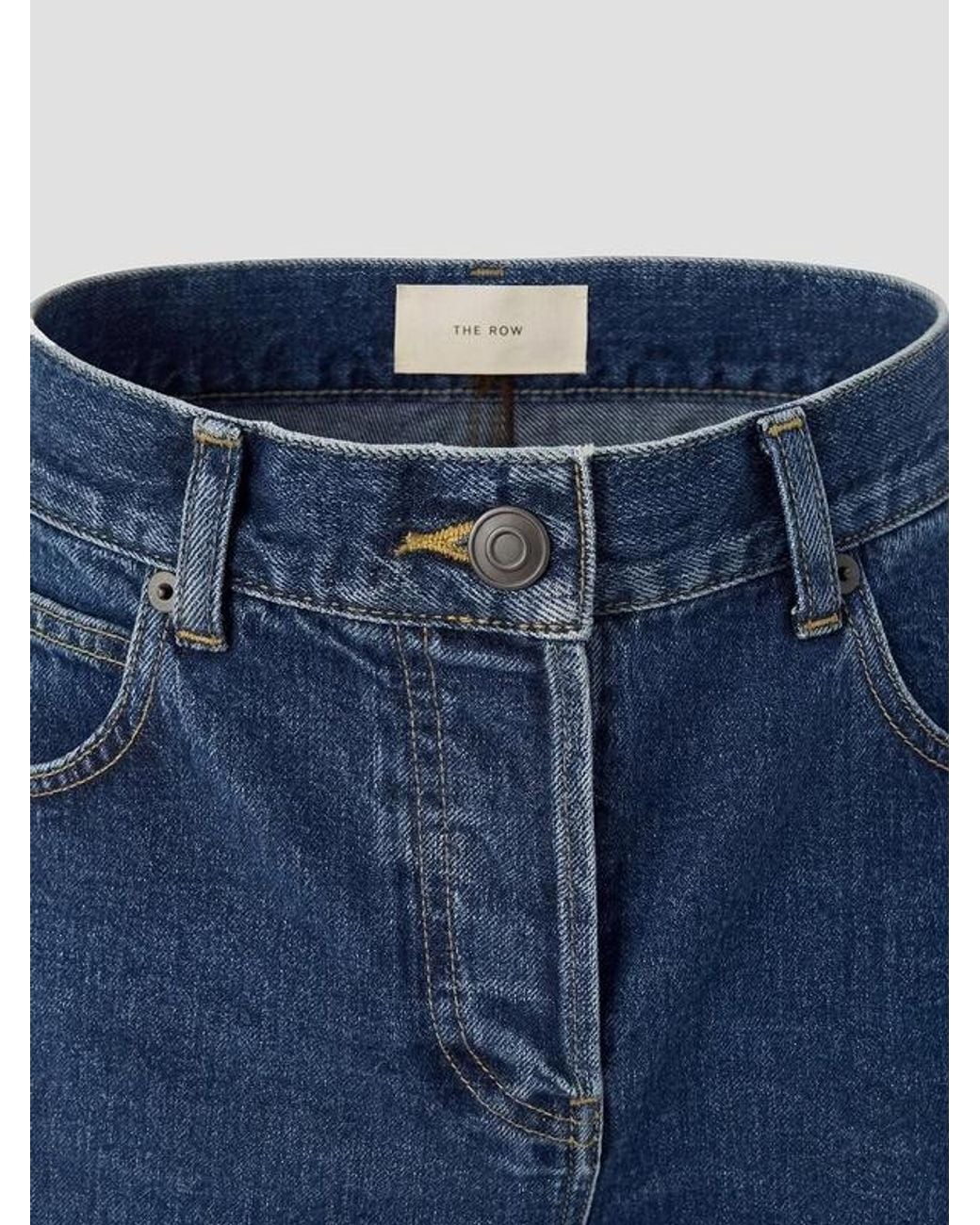 The Row Blue High-Waisted Wide-Leg Denim Jeans