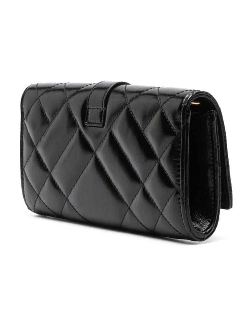 Versace Black Greca Goddess Matelassé Chain-Linked Clutch Bag