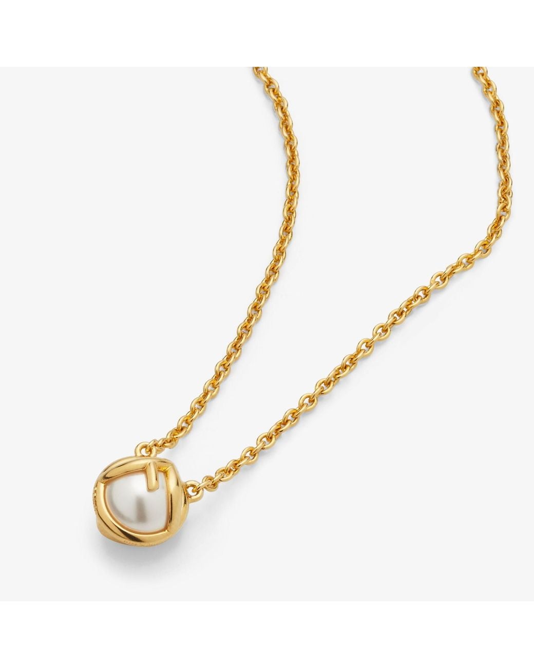 Fendi Metallic Colored Metal Necklace