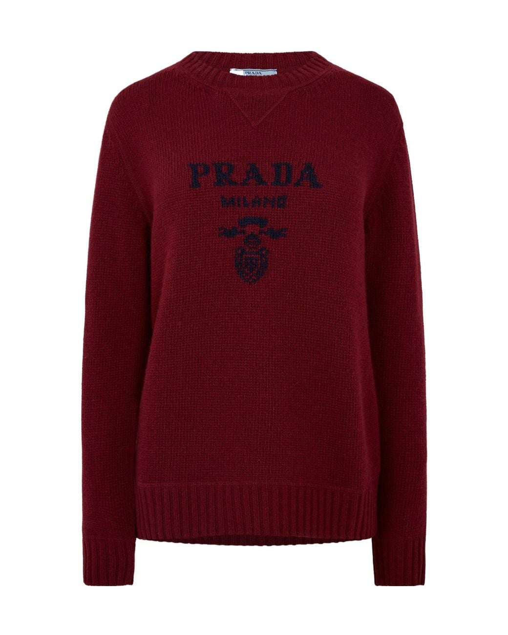 Prada Red Crew Neck Knit Sweater
