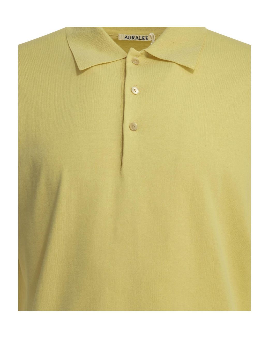Auralee Yellow Short-Sleeve Polo Shirt for men