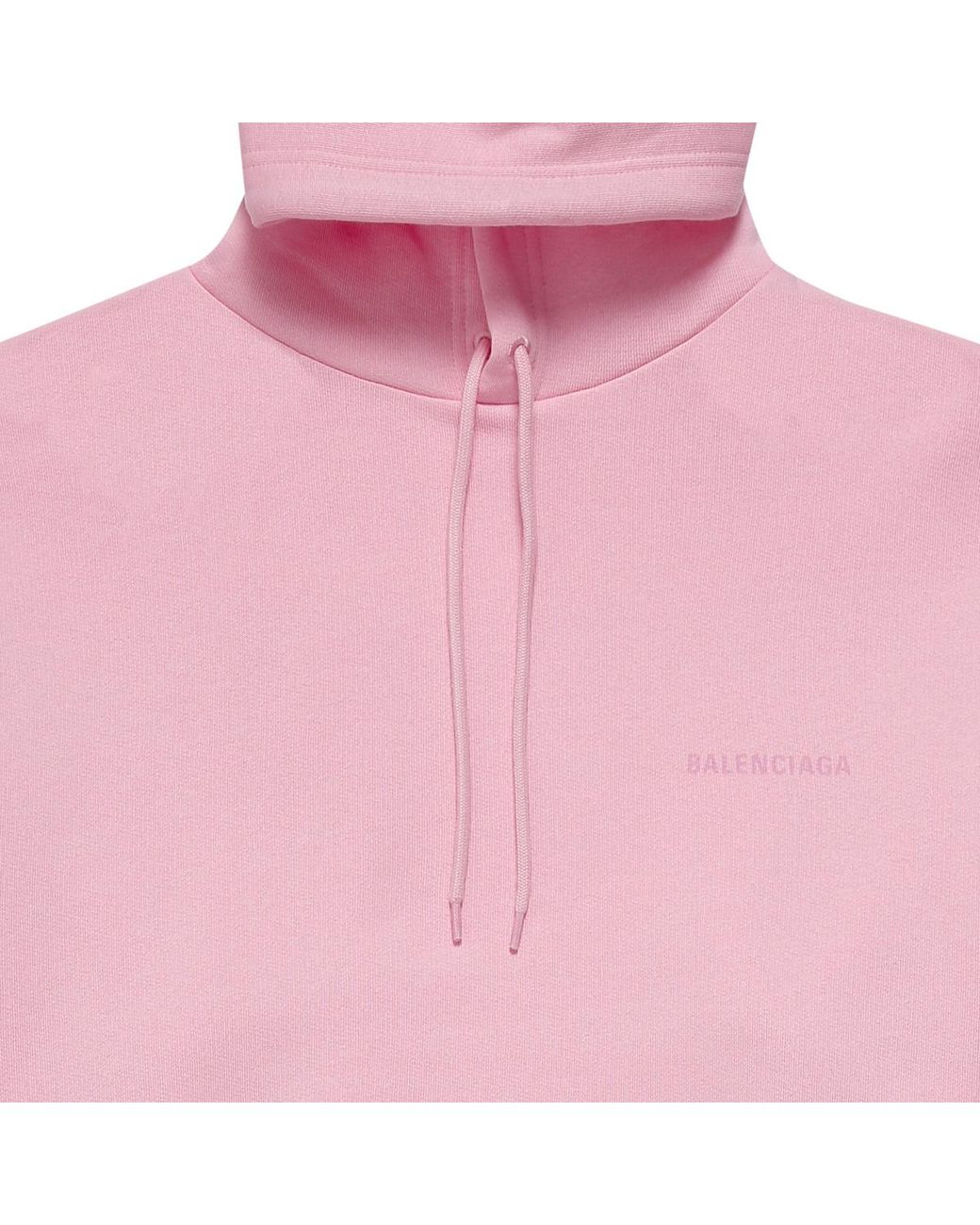 Balenciaga Pink Logo Printed Oversize Hoodie
