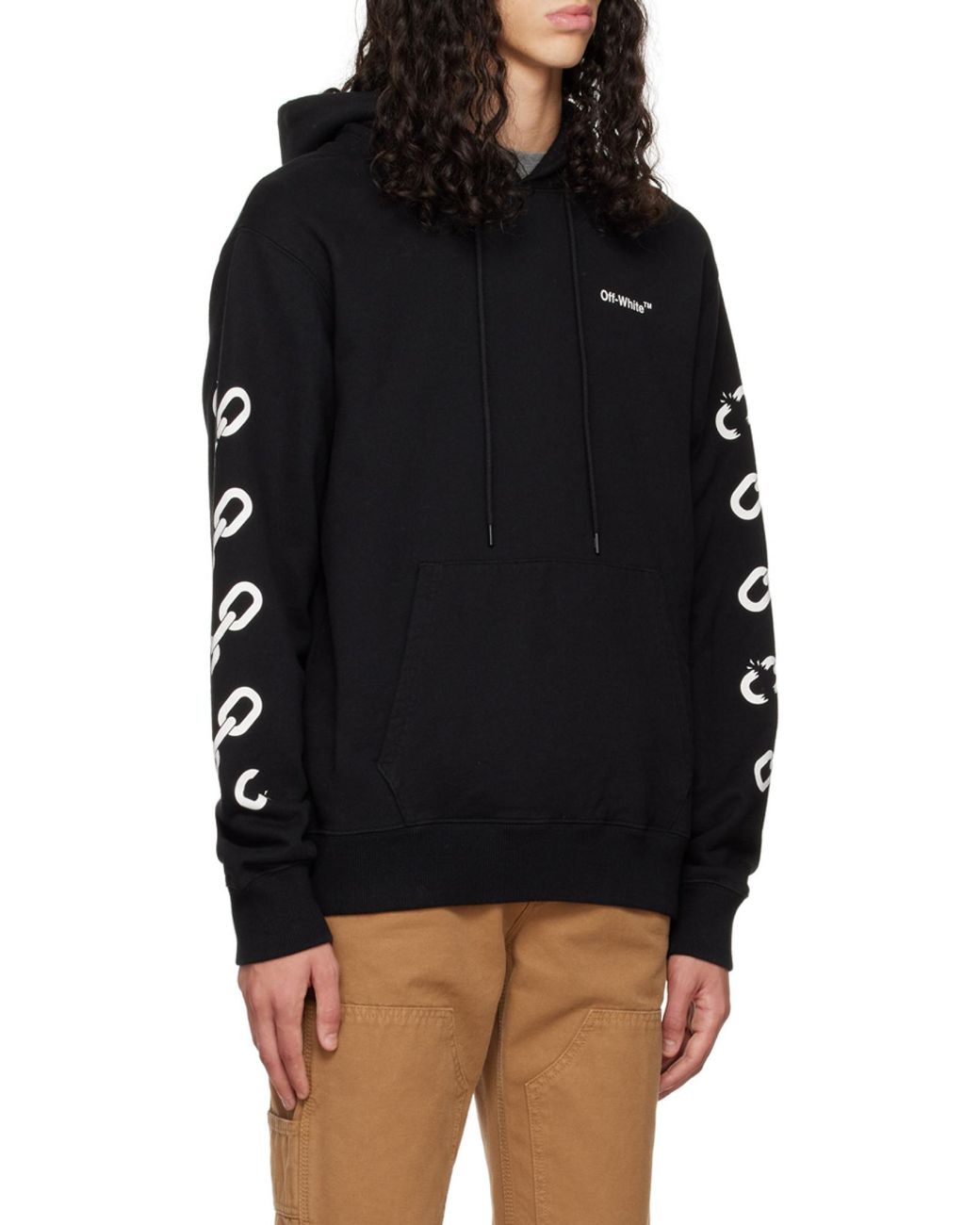 Off-White c/o Virgil Abloh Black Chain-Link Arrows-Motif Hoody for men