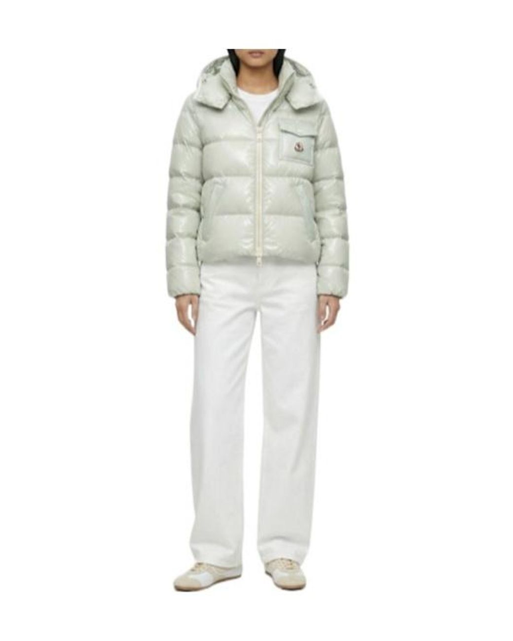 Moncler Gray Hooded Down Jacket