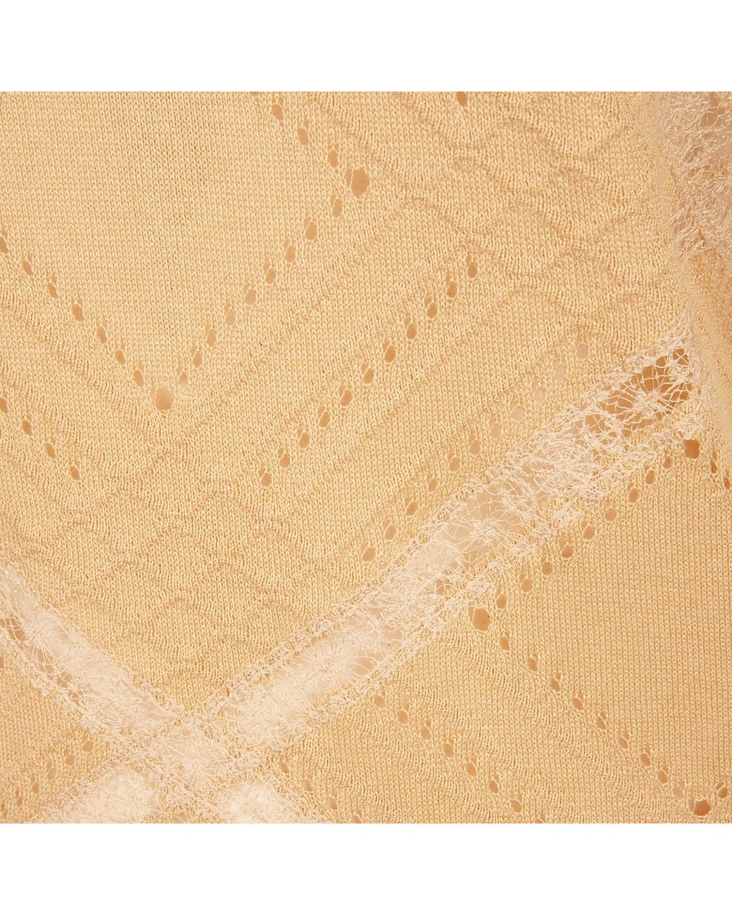 Ermanno Scervino Natural Lace-Trim Knitted Jumper