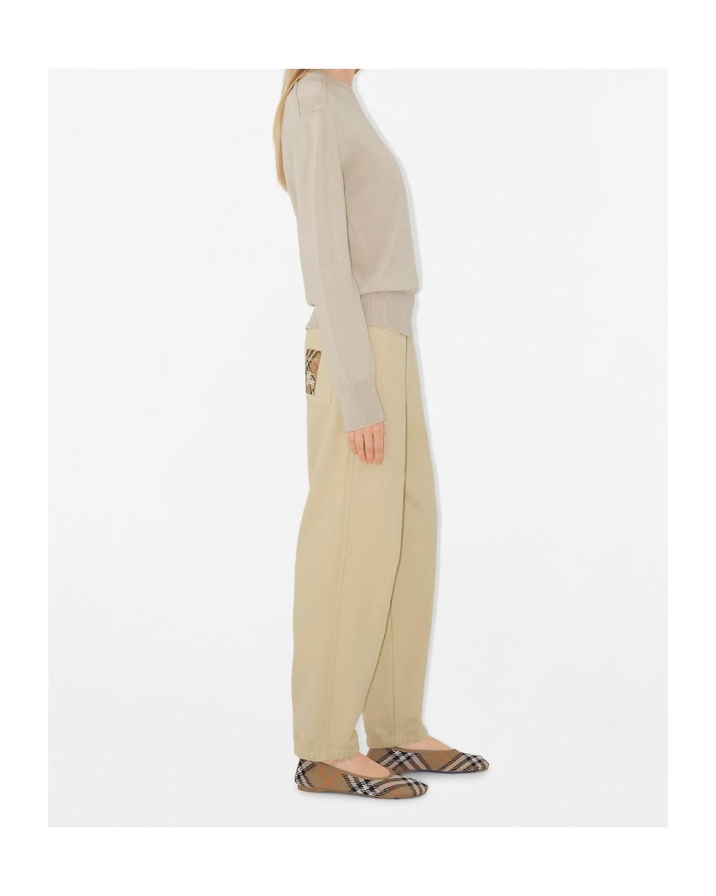 Burberry Natural Check Label Sweatpants