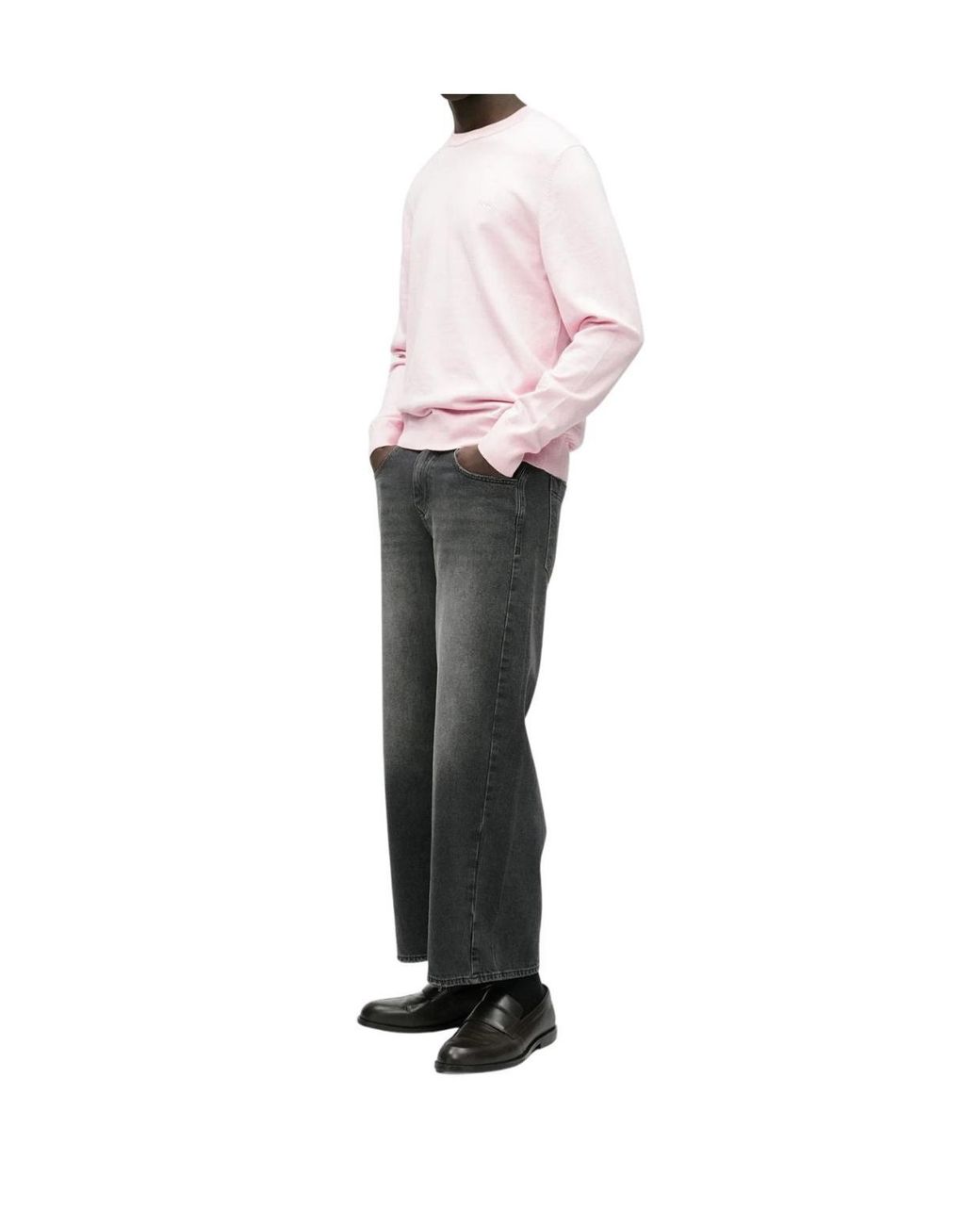 Boss Pink Upacas Crew-Neck Sweater for men
