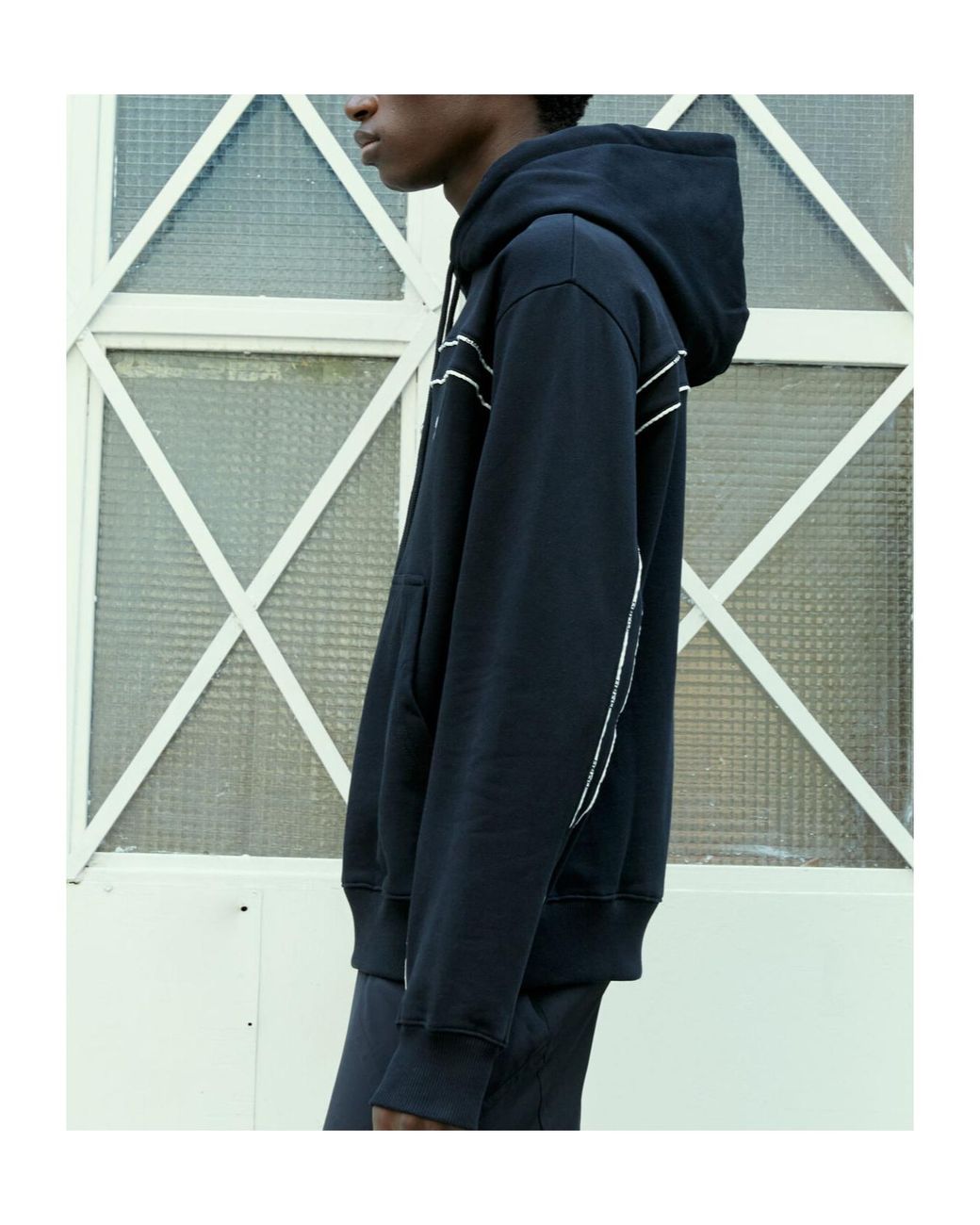 GmbH Blue Piping Hooded Sweatshirt for men