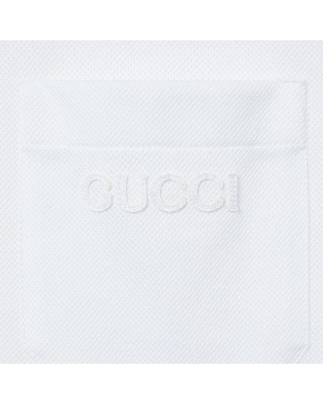 Gucci White Web Detailed Piquet Polo Shirt for men