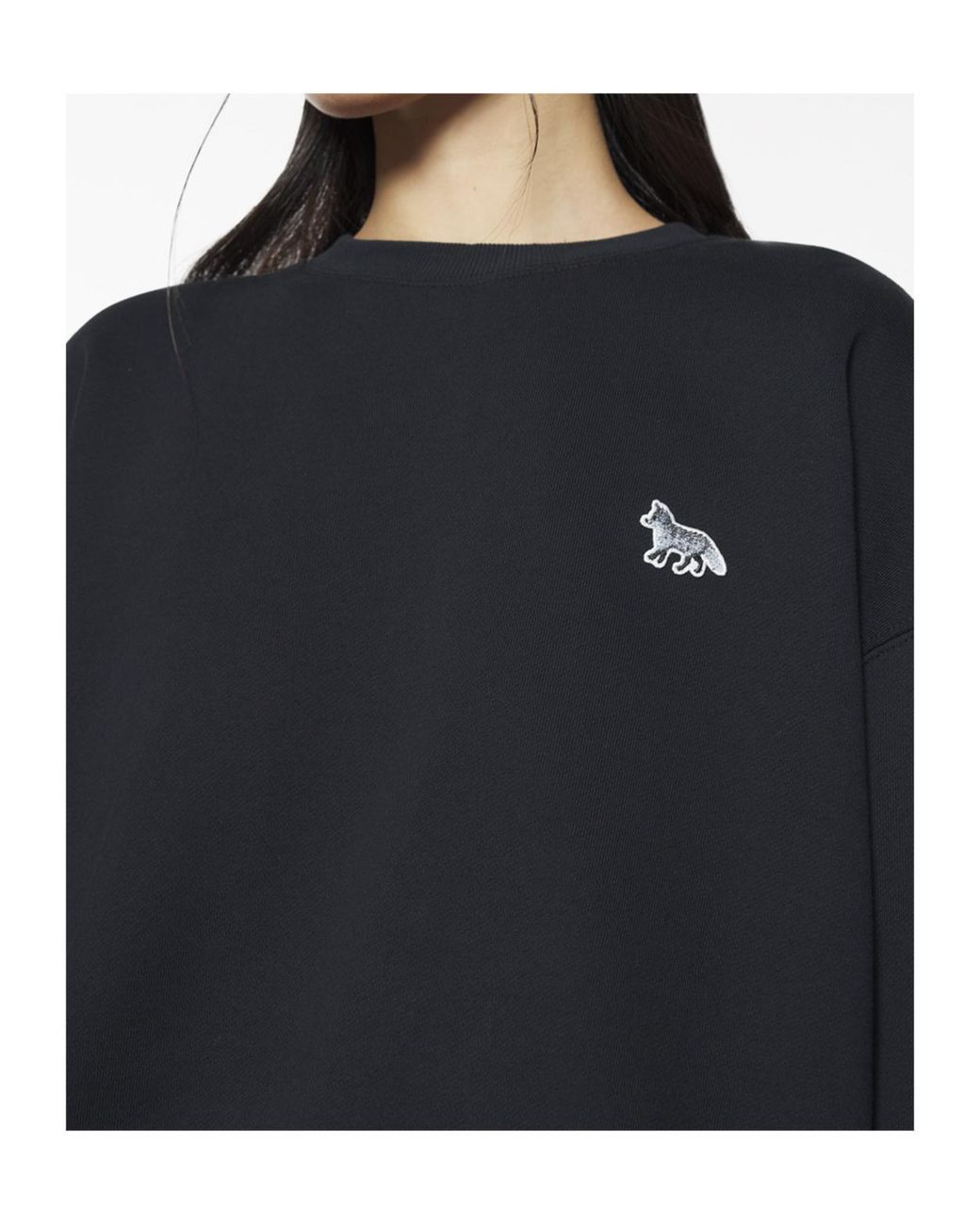 Maison Kitsuné Black Maison Kitsuné Baby Fox Patch Drawstring Comfort Sweatshirt