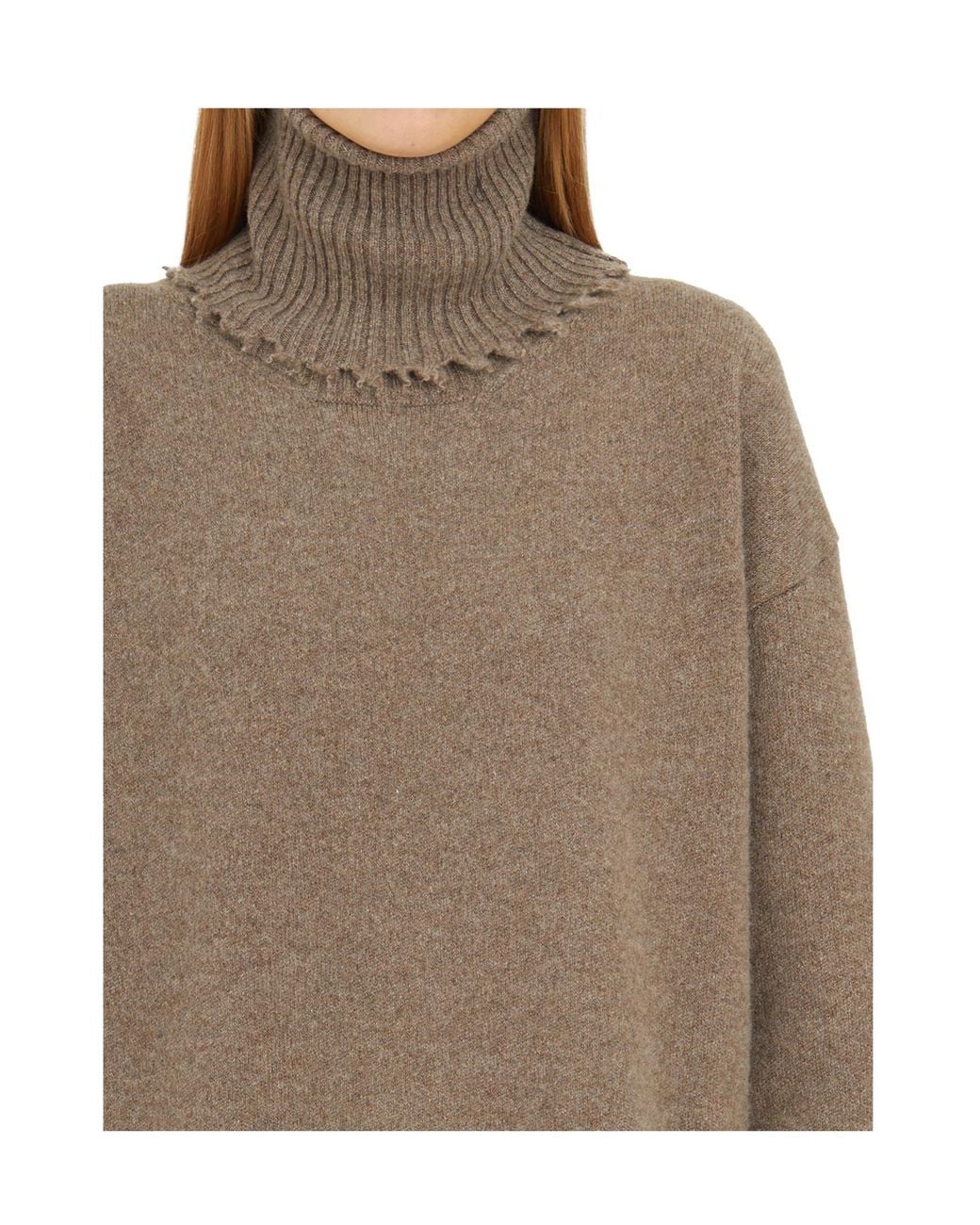 Uma Wang Brown High-Necked Cashmere Sweater