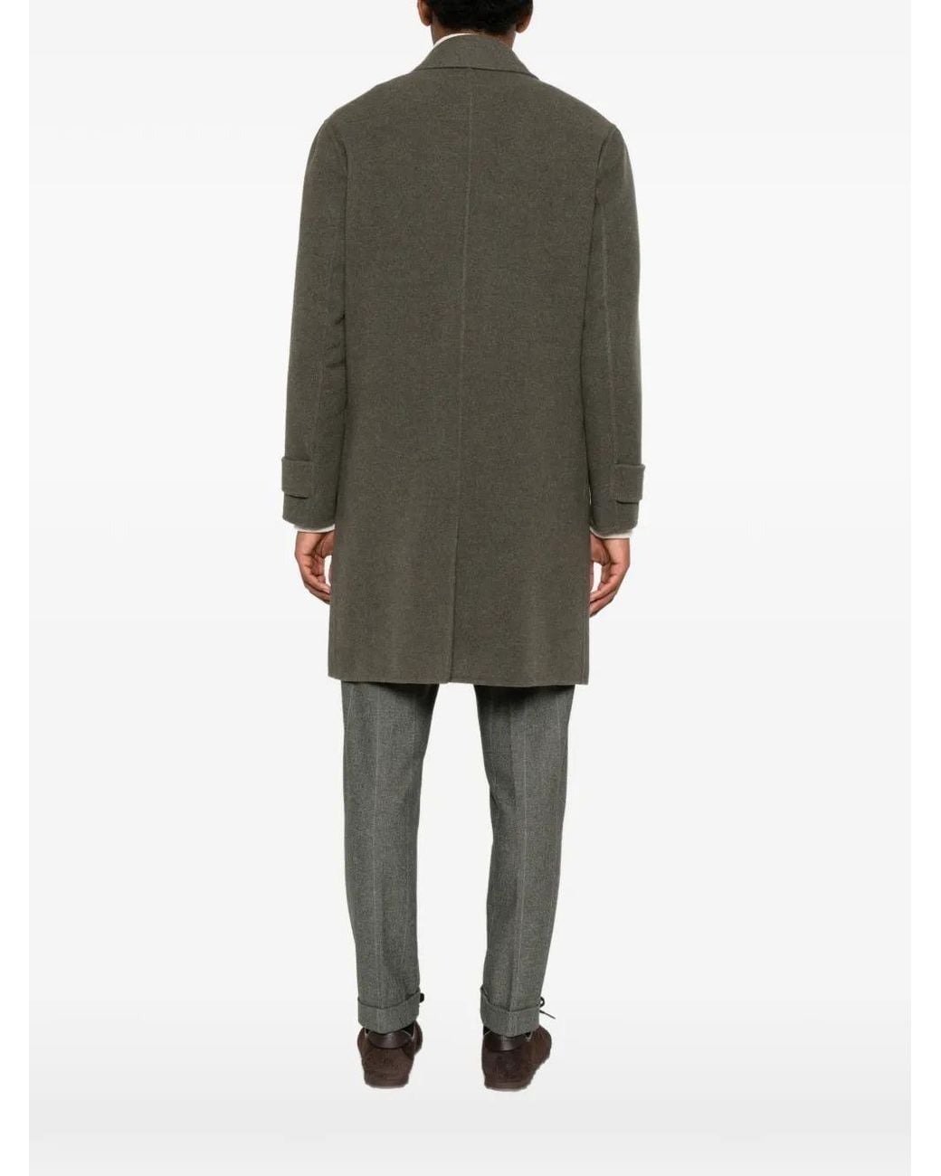Eleventy Gray Button-Up Patch-Pocket Coat for men