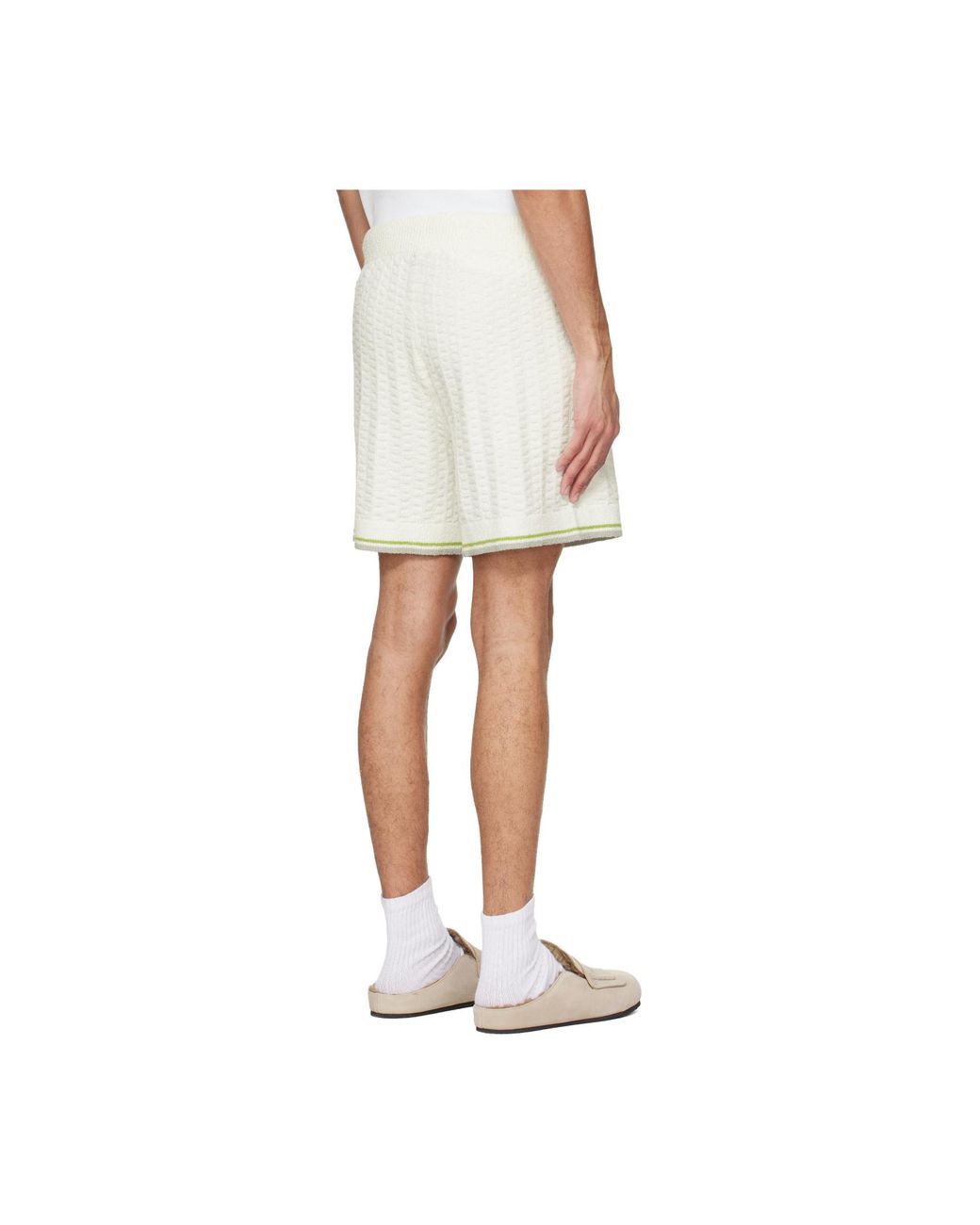 Casablanca White Tennis Boucle Shorts for men