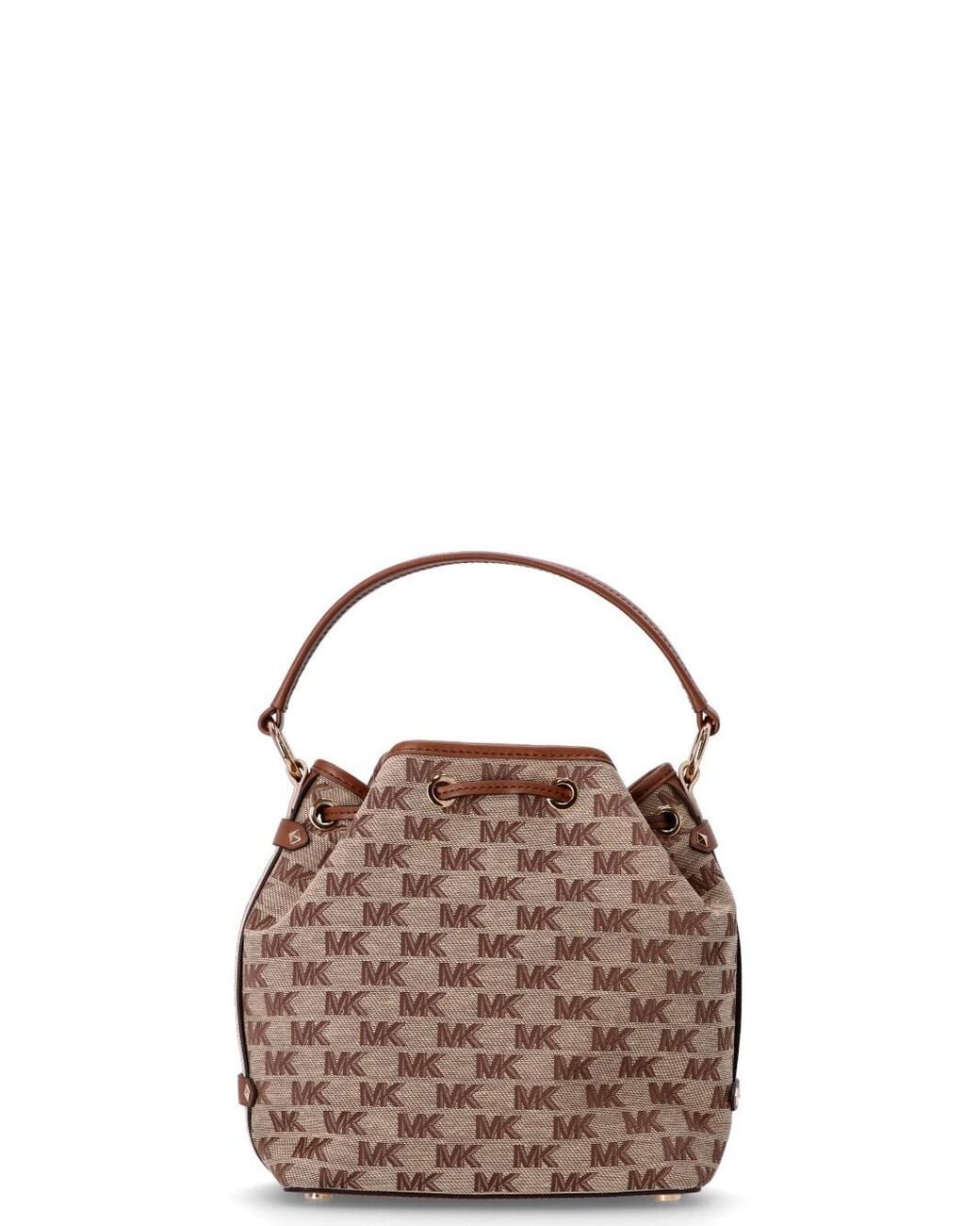 Michael Kors Brown Maeve Monogram-Print Bucket Bag