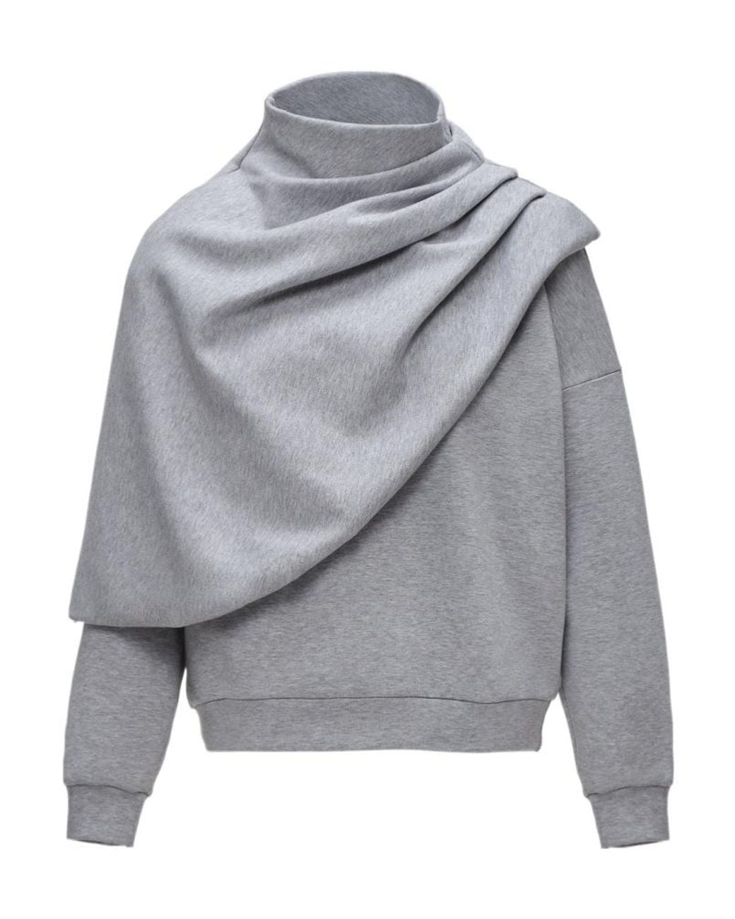 Magda Butrym Gray Draped Panel Sweatshirt