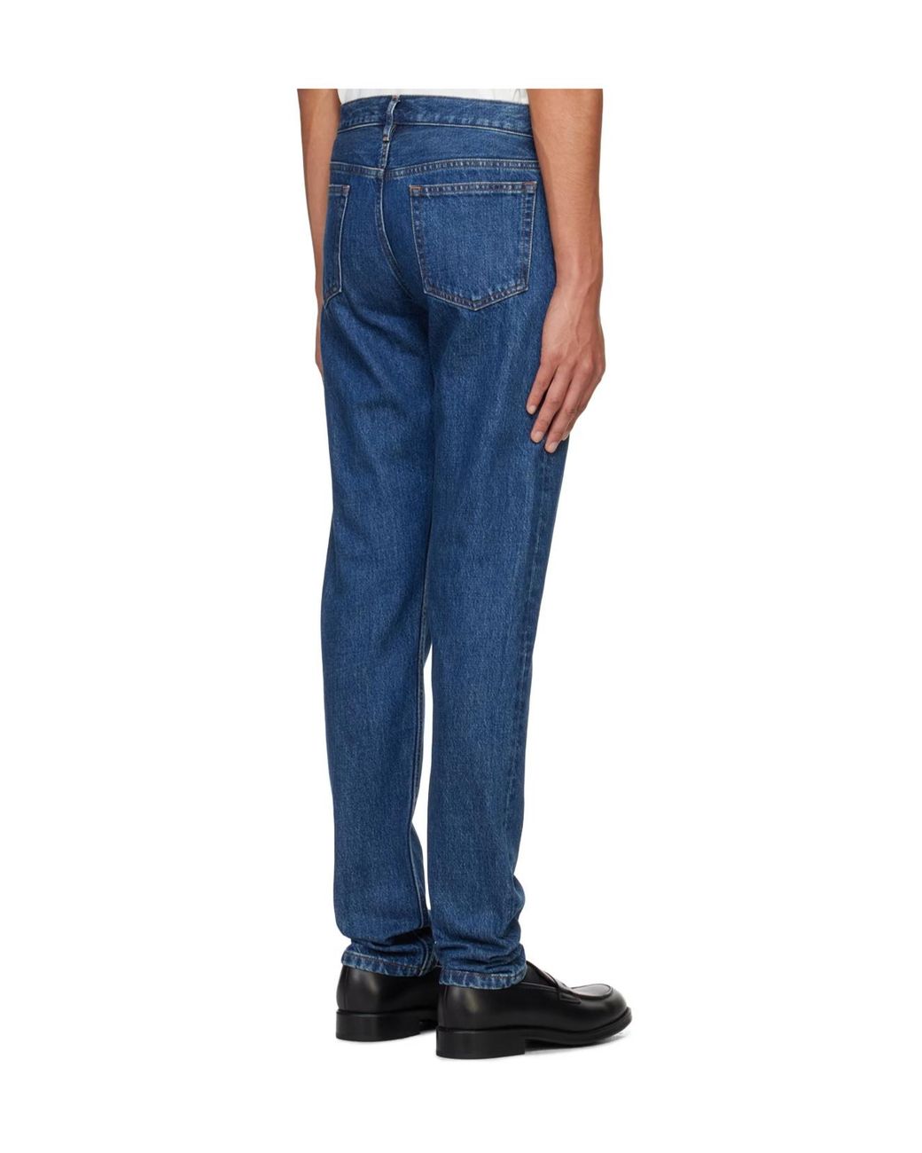 A.P.C. Blue Petit New Standard Button-Fly Denim Trousers for men