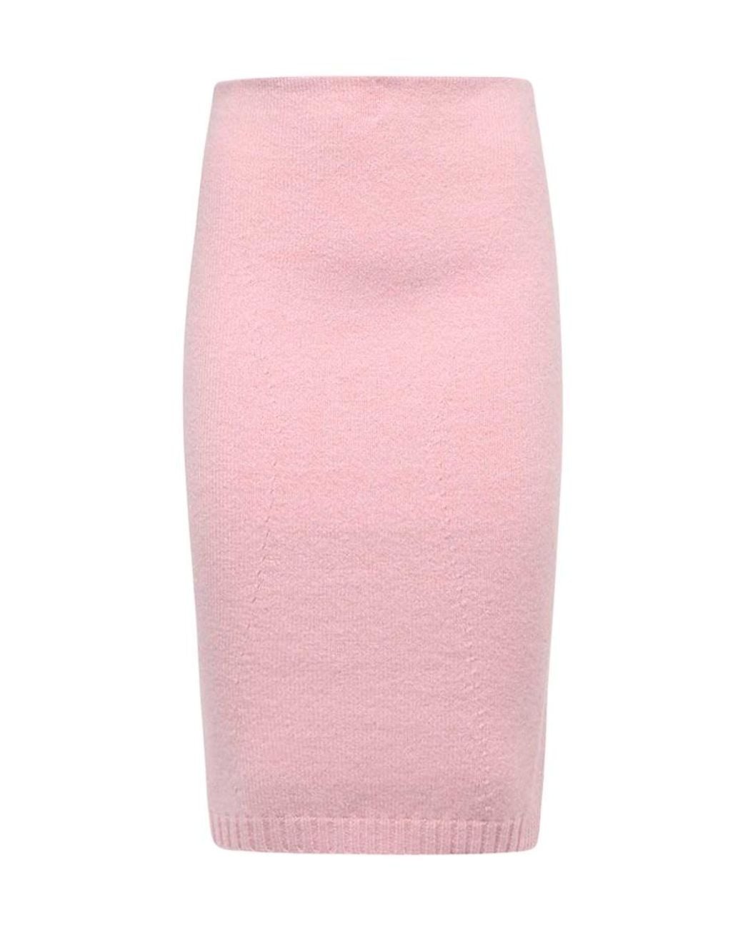 Tom Ford Pink Ribbed Knitted Skirt