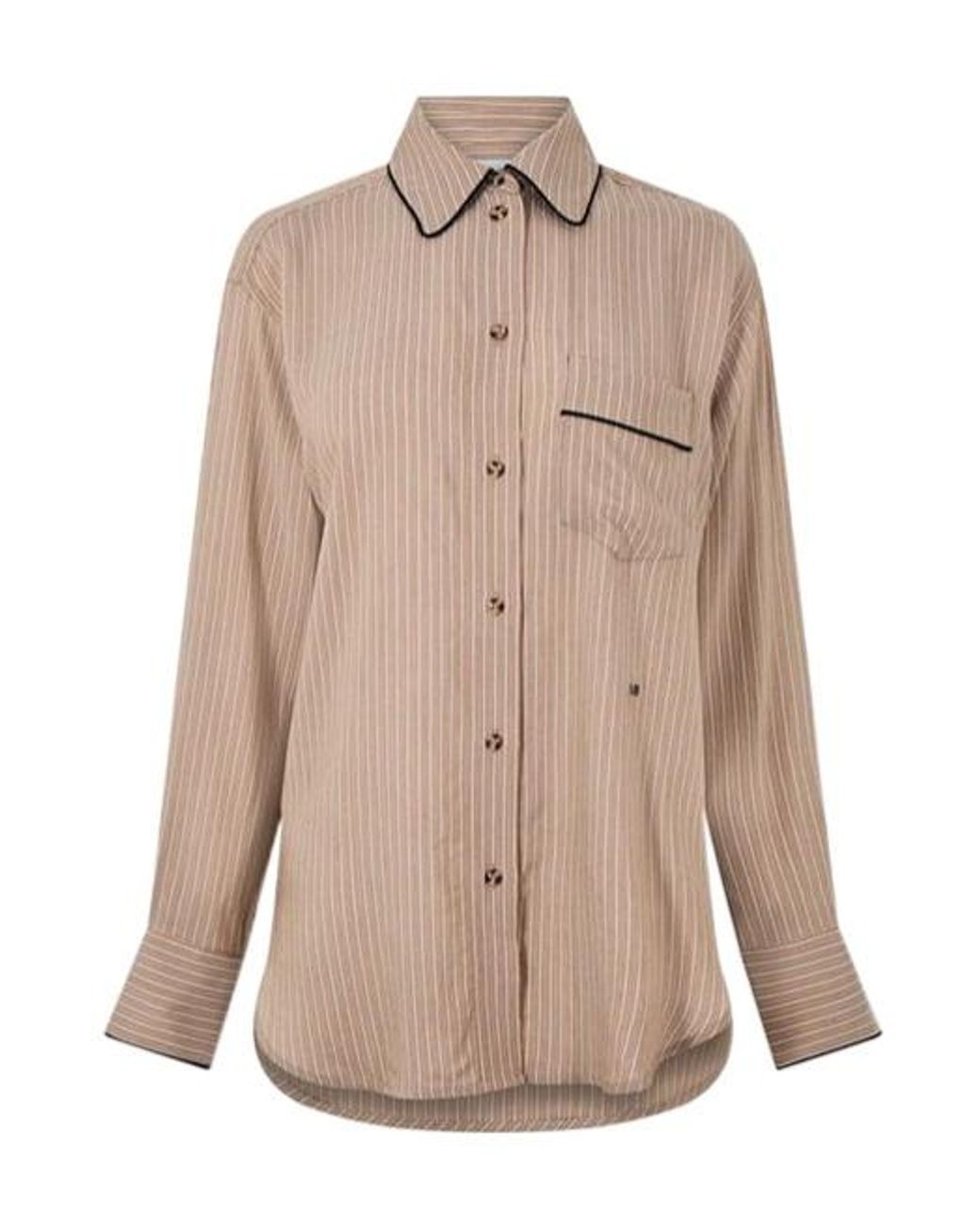 Victoria Beckham Natural Piping Pyjama Shirt