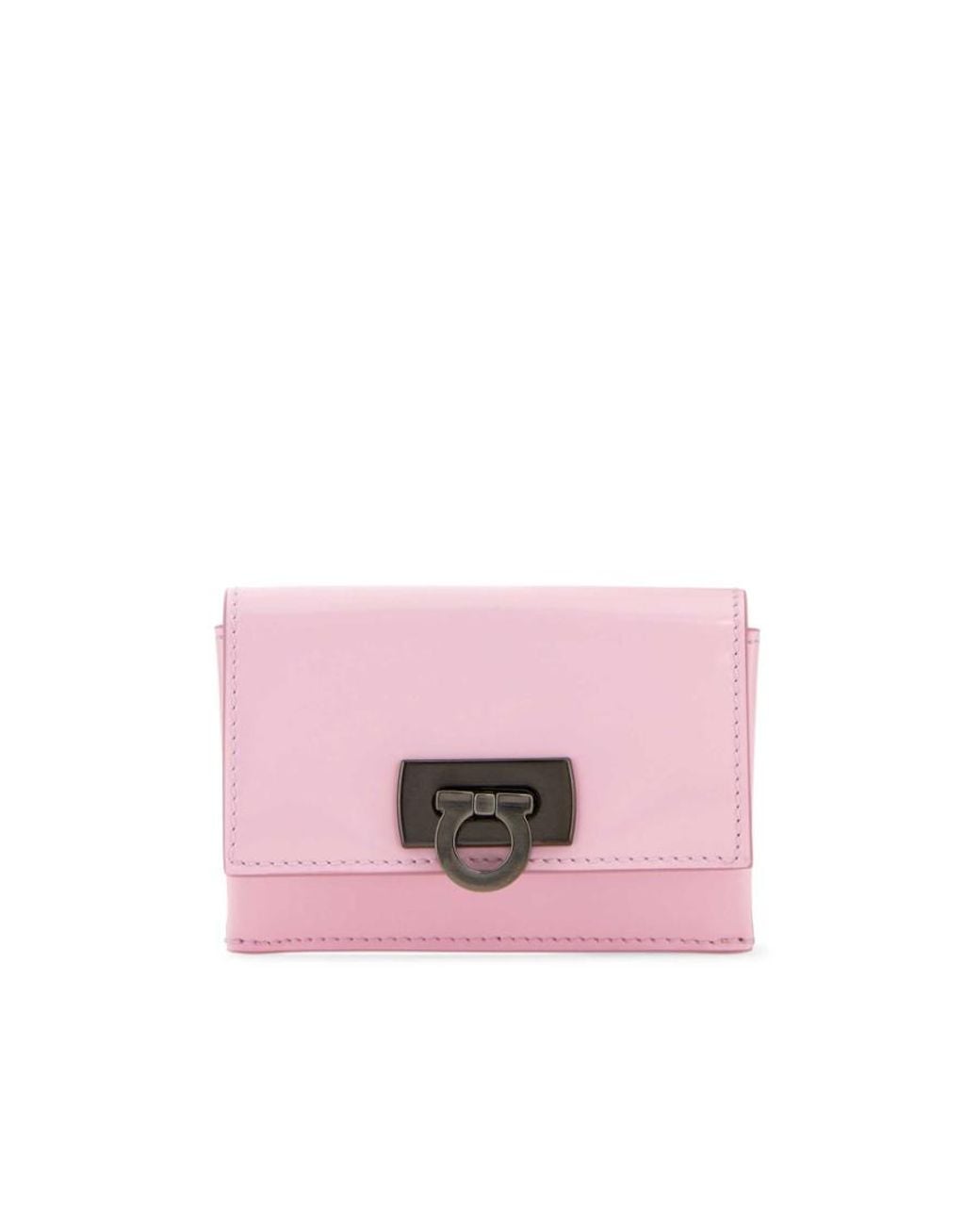 Ferragamo Pink Ferragamo Gancini Clasp Credit Card Holder
