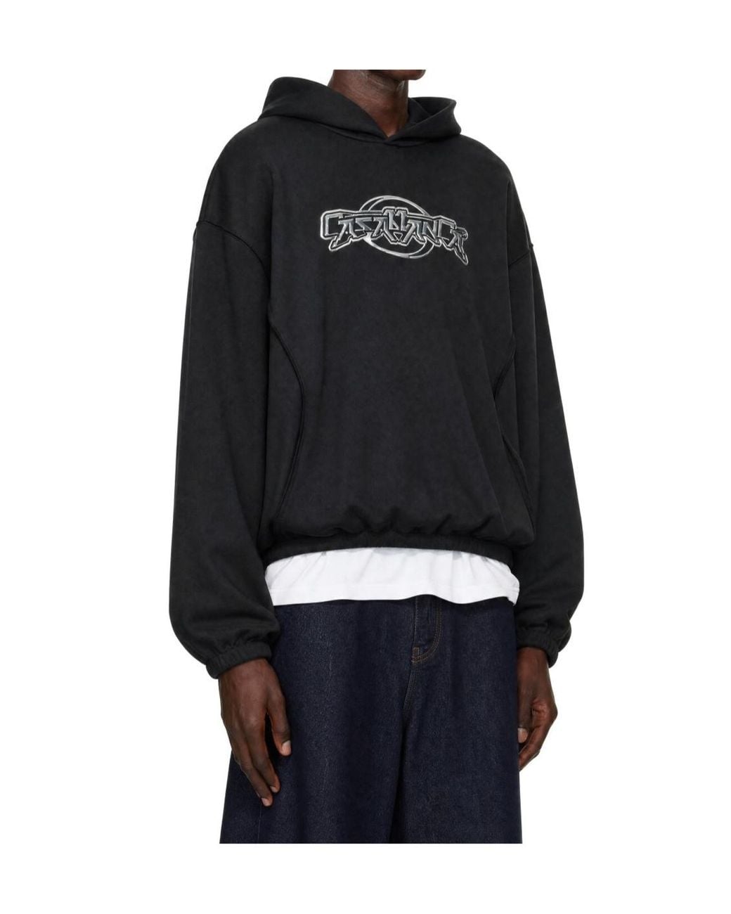 Casablanca Black Jersey Hoodie for men