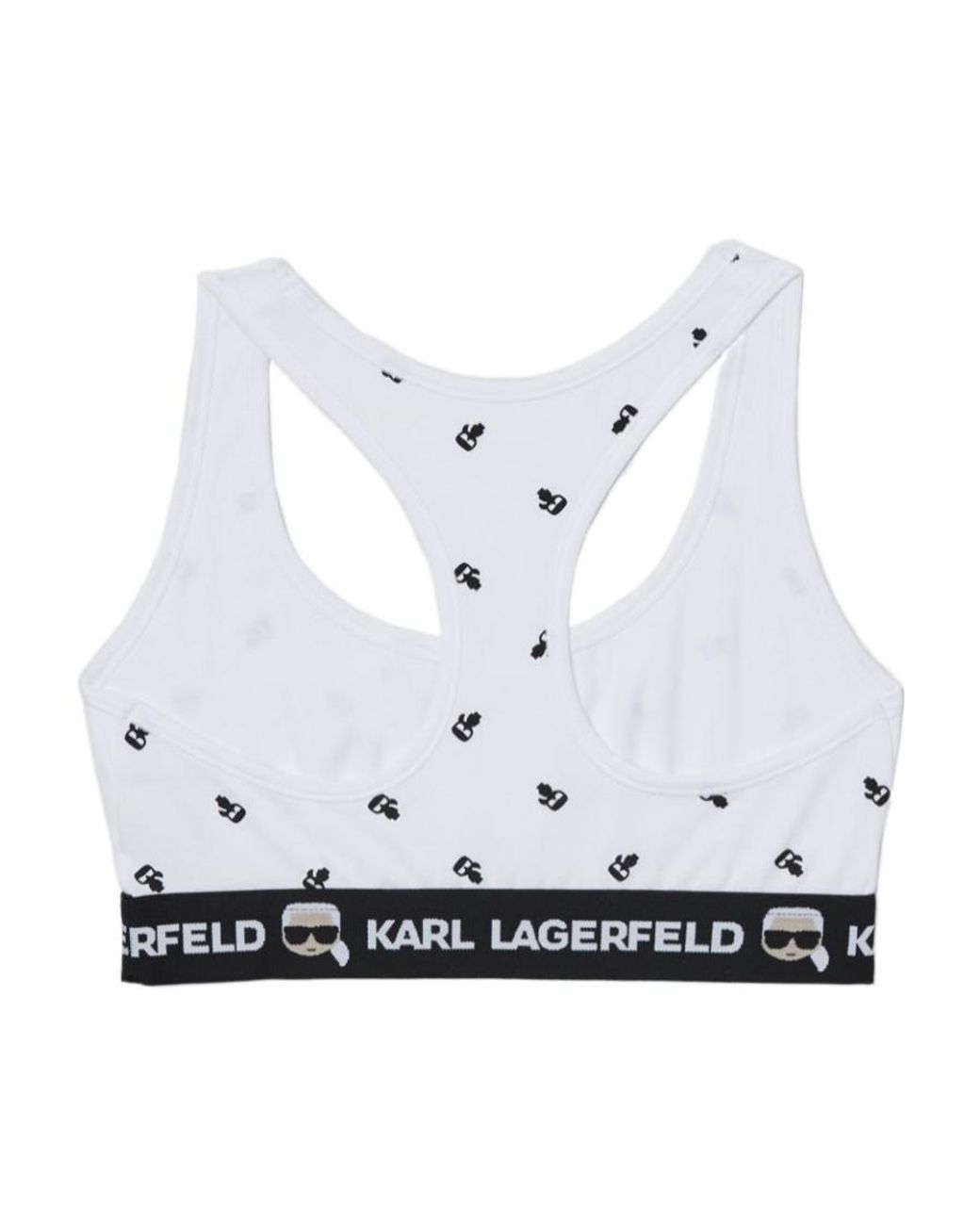 Karl Lagerfeld White Ikonik Logo Bralette
