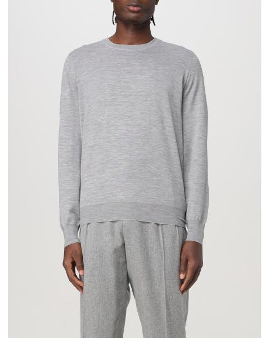 Brunello Cucinelli Gray Crewneck Knitted Jumper for men