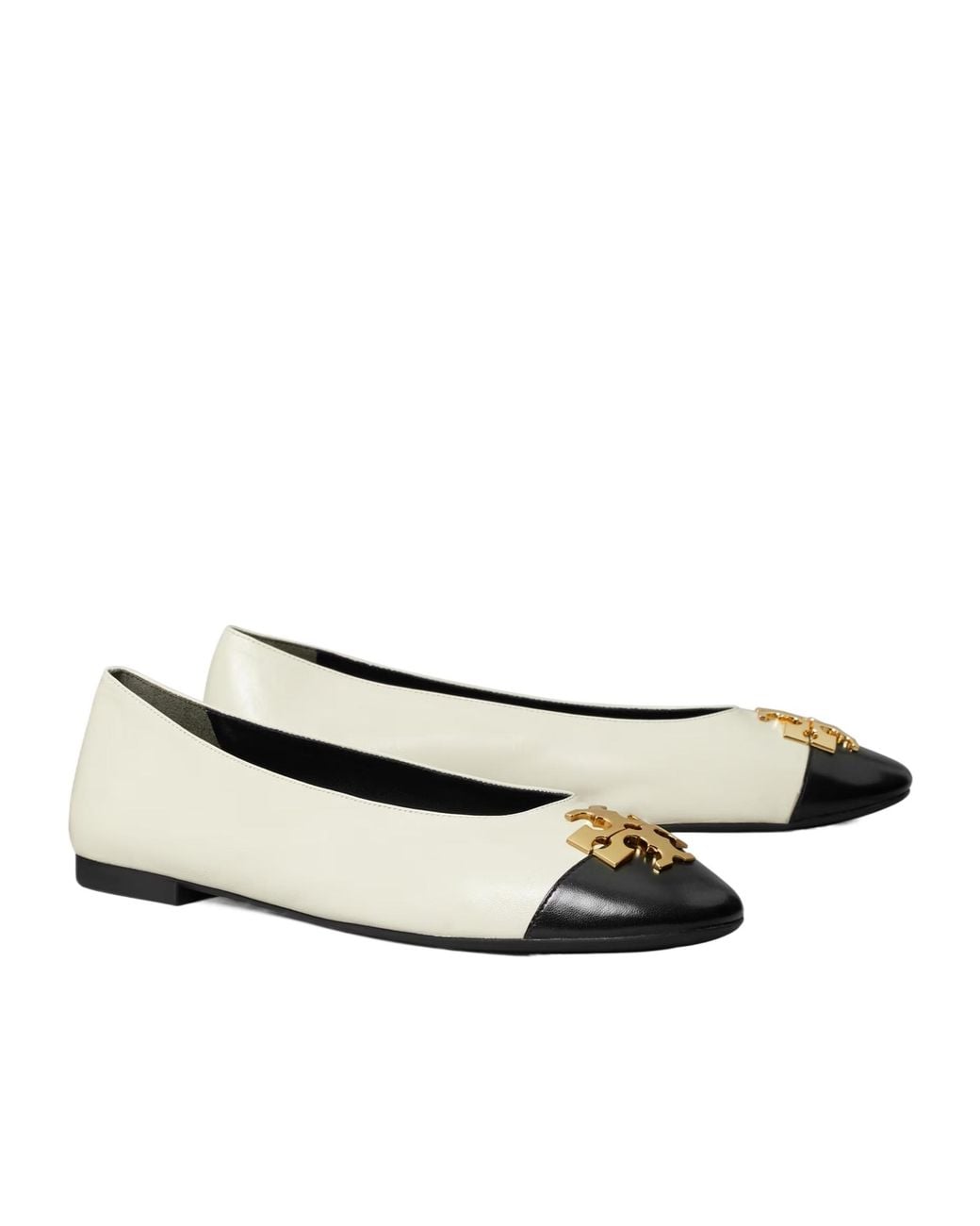 Tory Burch Multicolor Charlie Logo-Plaque Ballet Flats