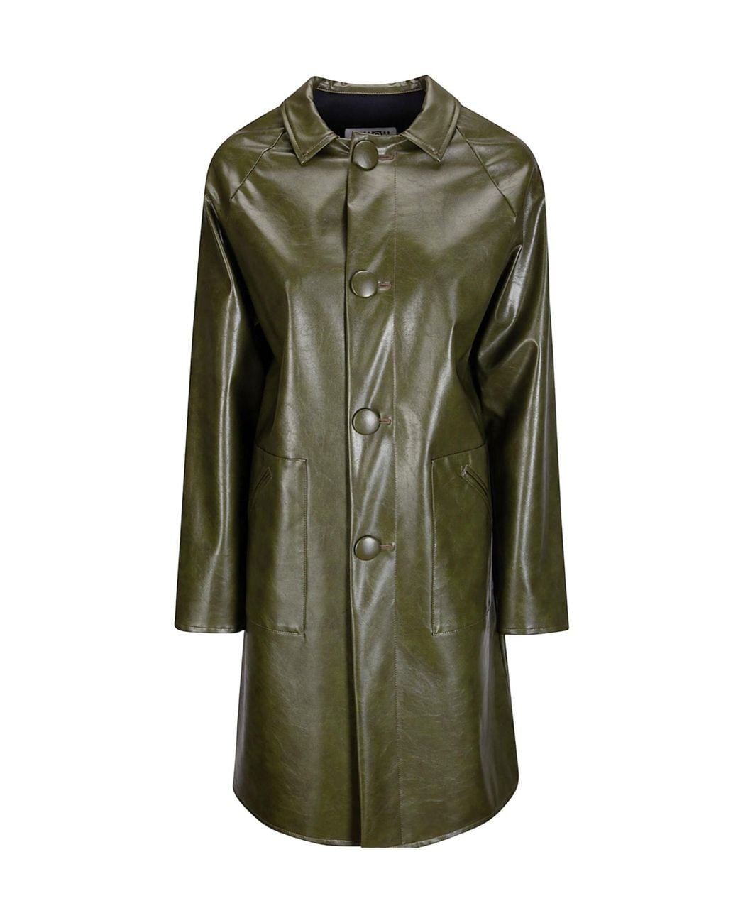 MM6 by Maison Margiela Green Single-Breasted Long-Sleeved Coat