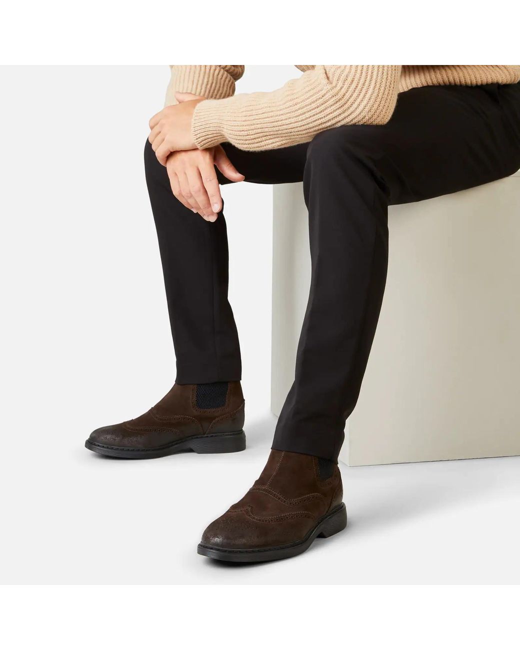 Hogan Black Round-Toe Chelsea Boots for men