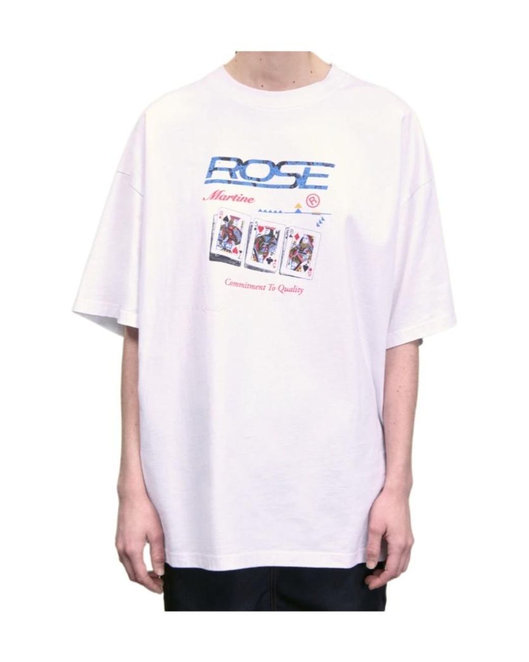 Martine Rose White Logo Printed Oversize T-Shirt for men