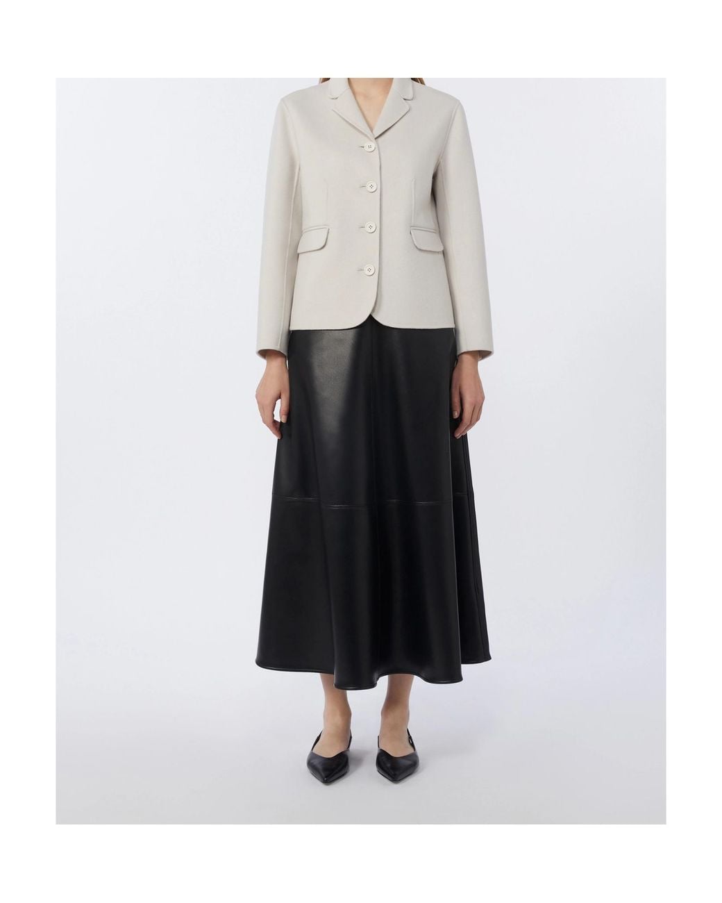 Max Mara White 'S Magia Button-Up Coat