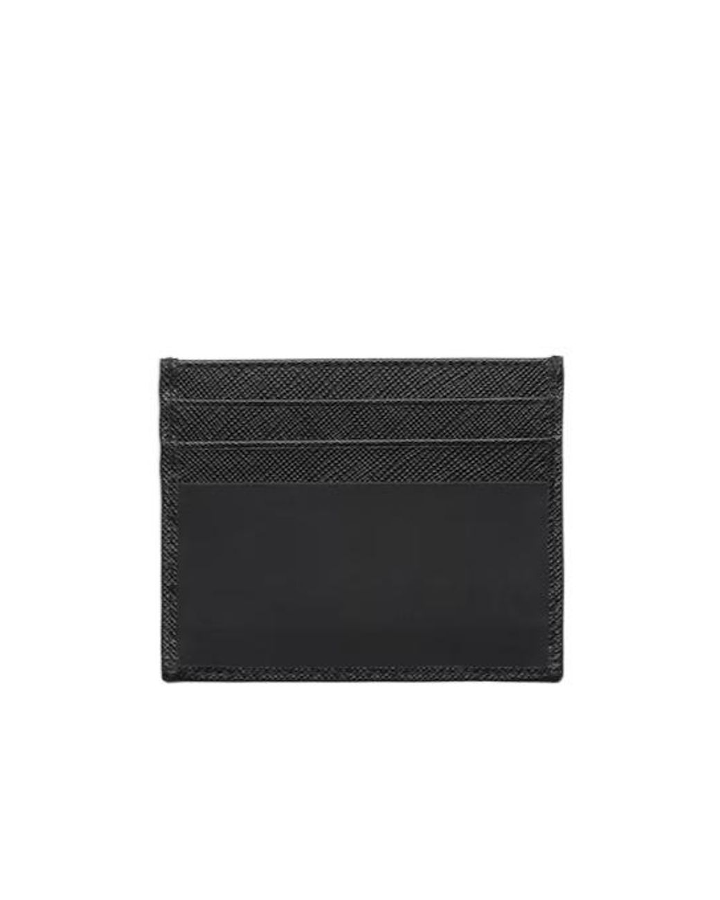 Prada Black Logo Plaque Slit Detailed Card Holder for men
