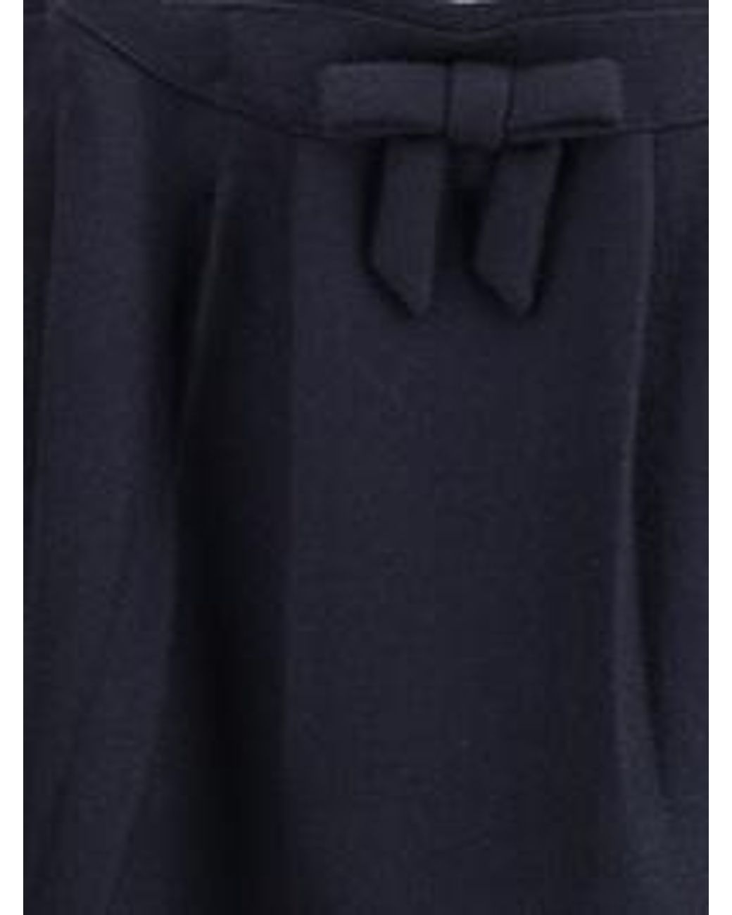 Prada Black Chevron Wool Midi Skirt