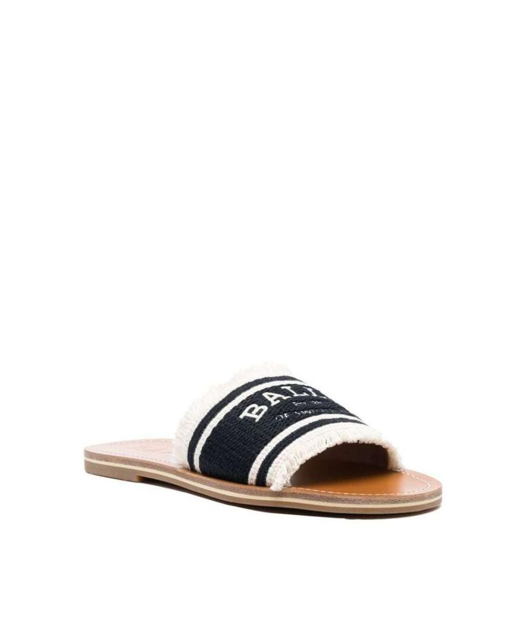 Bally White Logo Slippers