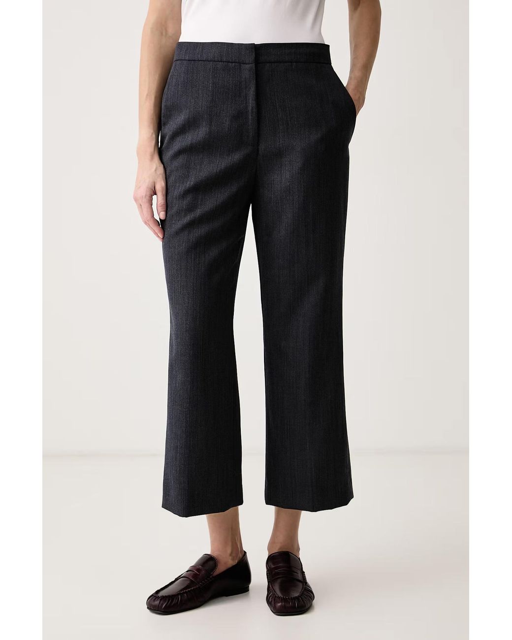 Calvin Klein Gray Straight-Leg Casual Trousers