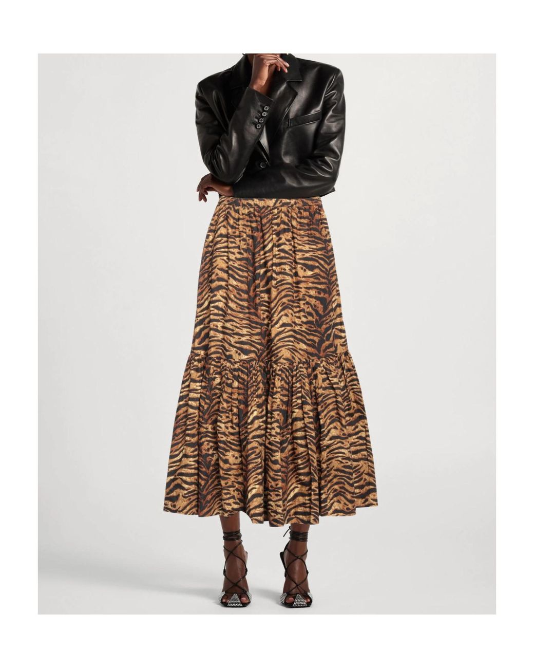 Ganni Brown Elastic Waist Skirt